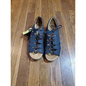 NWT Natural Soul All-Thru Comfort Black Strappy Sandal 9M Cushion Arch Support